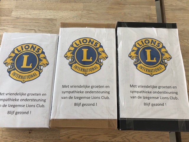 Lions Belgium LC Izegem bezorgt mondmaskers aan 5 rust-en verzorgingsinstellingen in Izegem en Ingelmunster