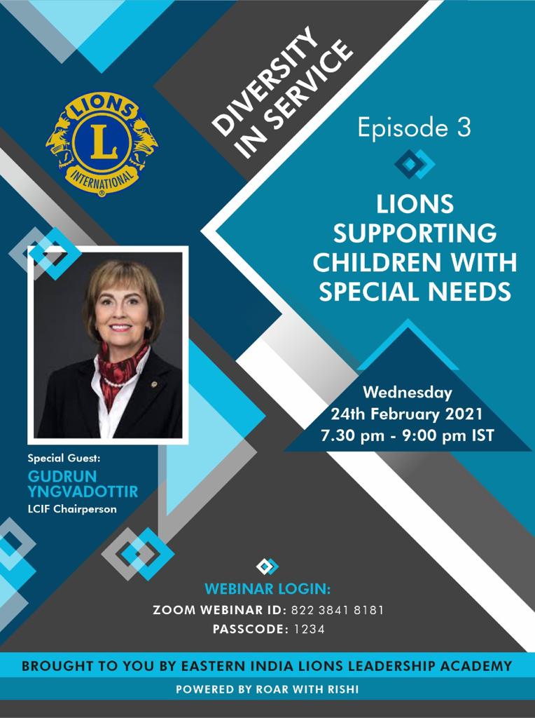 Lions Belgium Webinar “Diversity in Service” – Lions supporting children with special needs : presentation MD 112 Belgium 24-02-2021