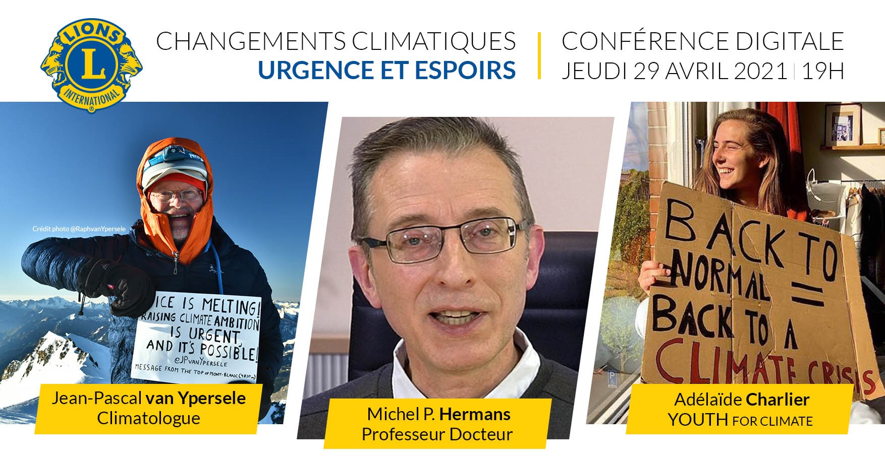 Lions Belgium Conférence changements climatiques Urgence et espoirs 29 avril 2021